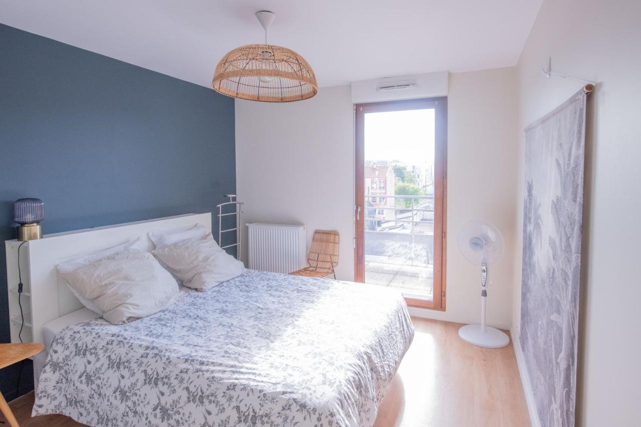 Апартаменты Machouart Le Duplex -Parking Gratuit Equipee Commodites- Обервилье Экстерьер фото
